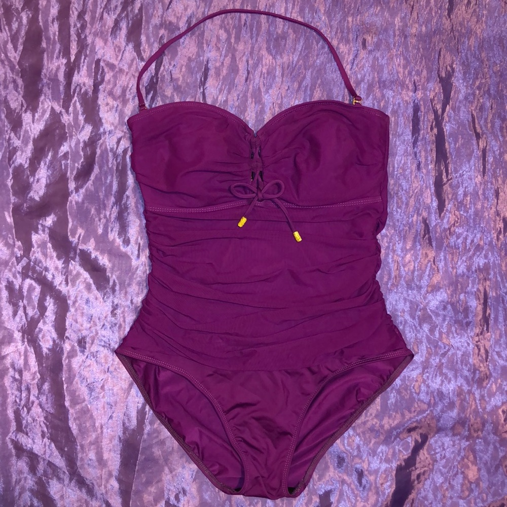 Purple One Piece Swimsuit w/ adjustable chest